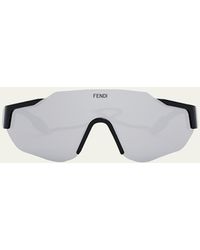 Fendi - Rimless Nylon Wrap Sunglasses With Lanyard - Lyst