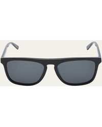 Saint Laurent - Slim Acetate Aviator Sunglasses With Logo - Lyst