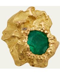 Elhanati - Single Rock Earrings In 18k Solid Yellow Gold With 3.75mm Emeralds - Lyst