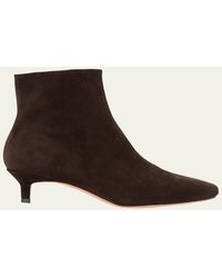Loeffler Randall - Marcella Suede Kitten-Heel Ankle Booties - Lyst