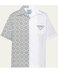 Prada - Rombi Double Match Camp Shirt - Lyst