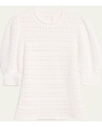 Chloé - X High Summer Crochet Puff-sleeve Top - Lyst