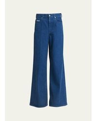 Marni - Logo-Embroidered Five-Pocket Wide-Leg Denim Jeans - Lyst