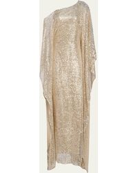 Halston - Dee Draped One-shoulder Sequin Gown - Lyst