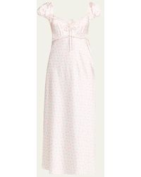 LoveShackFancy - Epone Floral Puff-Sleeve Maxi Dress - Lyst