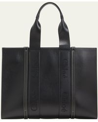 Chloé - Woody Large Tote Bag In Leather - Lyst