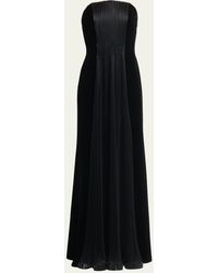 Giorgio Armani - Velvet Strapless Gown With Crystal Panel - Lyst