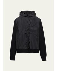 Prada - Cashmere-Wool Hooded Sweater - Lyst