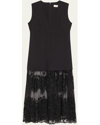 Sea - Arielle Lace V-Neck Midi Dress - Lyst