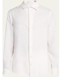 Agnona - Solid Linen Sport Shirt - Lyst