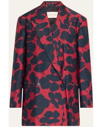 Dries Van Noten - Bliss Printed Oversized Double-breasted Jacket - Lyst