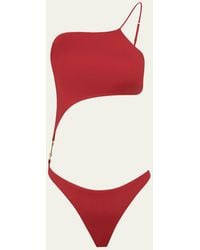 ViX - Solid Deise Brazilian One-piece Swimsuit - Lyst