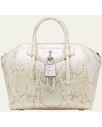 Givenchy - Antigona Lock Mini Top-handle Bag In Python - Lyst