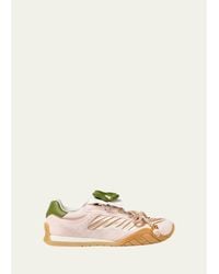 Fendi - Wave Pulse Mixed-Media Low-Top Sneakers - Lyst