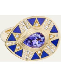 Harwell Godfrey - Cleopatra's Tear Statement Ring With Lapis And Tanzanite - Lyst