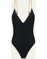ViX - Solid Melody Backless Brazilian One-piece Swimsuit - Lyst