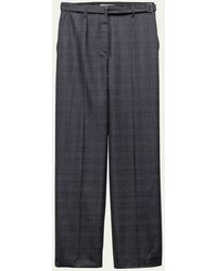Prada - Fantasia 130S Plaid Straight Leg Wool Pants - Lyst