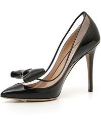 Valentino Glassglow Patent Bow Court Shoes - Black