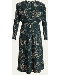 Victoria Beckham - Long Dolman-Sleeve Midi Dress - Lyst