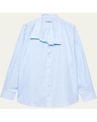 Prada - Asymmetric Poplin Button-Down Shirt - Lyst