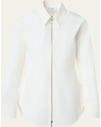 Akris Punto - Zip-Front Cotton Poplin Collared Shirt - Lyst