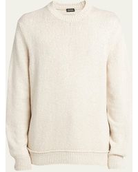 Zegna - Cotton-silk Crewneck Sweater - Lyst