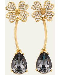Oscar de la Renta - Four Leaf Clover Crystal Chandelier Earrings - Lyst