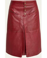 Chloé - Slouch Leather Midi Skirt - Lyst