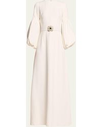 Andrew Gn - Puff-sleeve Belted Gown - Lyst