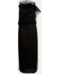 KHAITE - Jeanty Long Silk Gauze Dress - Lyst