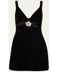 Cara Cara - Gracie Velvet V-Neck Mini Dress - Lyst