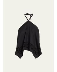 A.L.C. - Aleia Cotton Eyelet Halter Top - Lyst