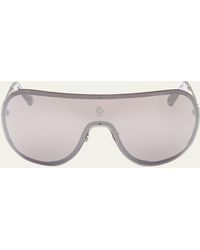 Moncler - Avionn Mirrored Metal & Acetate Shield Sunglasses - Lyst