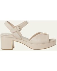 Prada - Soft Nappa Ankle Strap Platform Sandals - Lyst