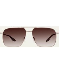 Barton Perreira - Royale Titanium Aviator Sunglasses - Lyst