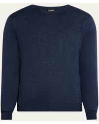Kiton - Cashmere And Linen Crewneck Sweater - Lyst