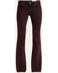 McQueen - Low-Rise-Wash Denim Flare Trousers - Lyst