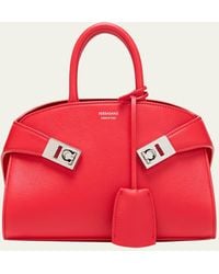 Ferragamo - Hug Mini Leather Top-handle Bag - Lyst