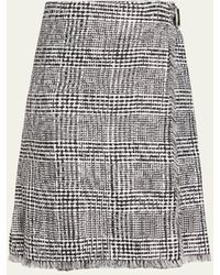 Burberry - Check Wrap Skirt With Belted Detail - Lyst