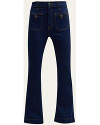 Veronica Beard - Carson High Rise Ankle Flare Jeans With Patch Pockets - Lyst