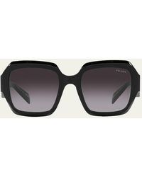 Prada - Geometric Square Acetate & Plastic Sunglasses - Lyst