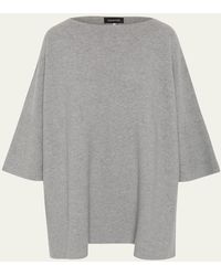 Eskandar - Slash-Neck 3/4-Sleeve Sweater With Slits (Long Plus Length) - Lyst