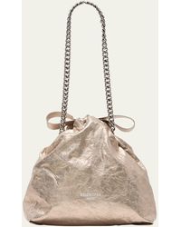Balenciaga - Crush Small Metallic Leather Shoulder Bag - Lyst