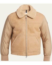 Moncler - Apos;S Tonnay Leather And Down Quilted Jacket - Lyst