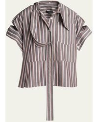 MERYLL ROGGE - Stripe Deconstructed Short-sleeve Shirt - Lyst