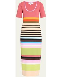 Christopher John Rogers - Multicolor Striped Knit Midi Dress - Lyst
