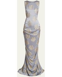 Dries Van Noten - Danama Sleeveless V'd Back Embroidered Gown - Lyst