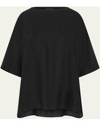 Eskandar - Sloped Shoulder Wide A-Line Scoop Neck Top (Long Length) - Lyst