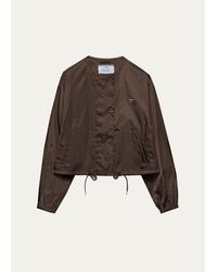 Prada - Logo Drawstring Hem Jacket - Lyst