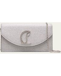Christian Louboutin - Loubi54 Small Wallet On Chain In Glittered Leather - Lyst